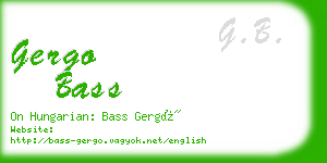 gergo bass business card